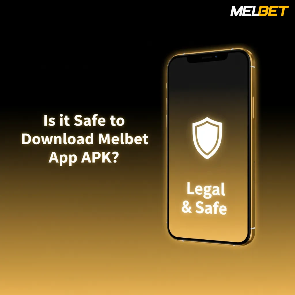Licensed Melbet app on phone with padlock and SSL badge; 256‑bit encryption and controls for secure sports and casino play.