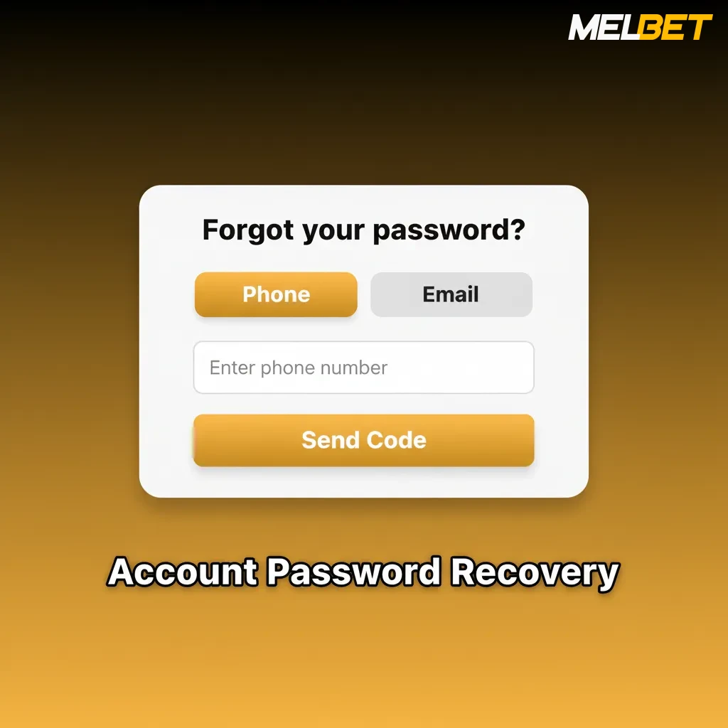Graphic showing password reset steps: Forgot password, choose email/phone, enter OTP or link, contact support if locked out.