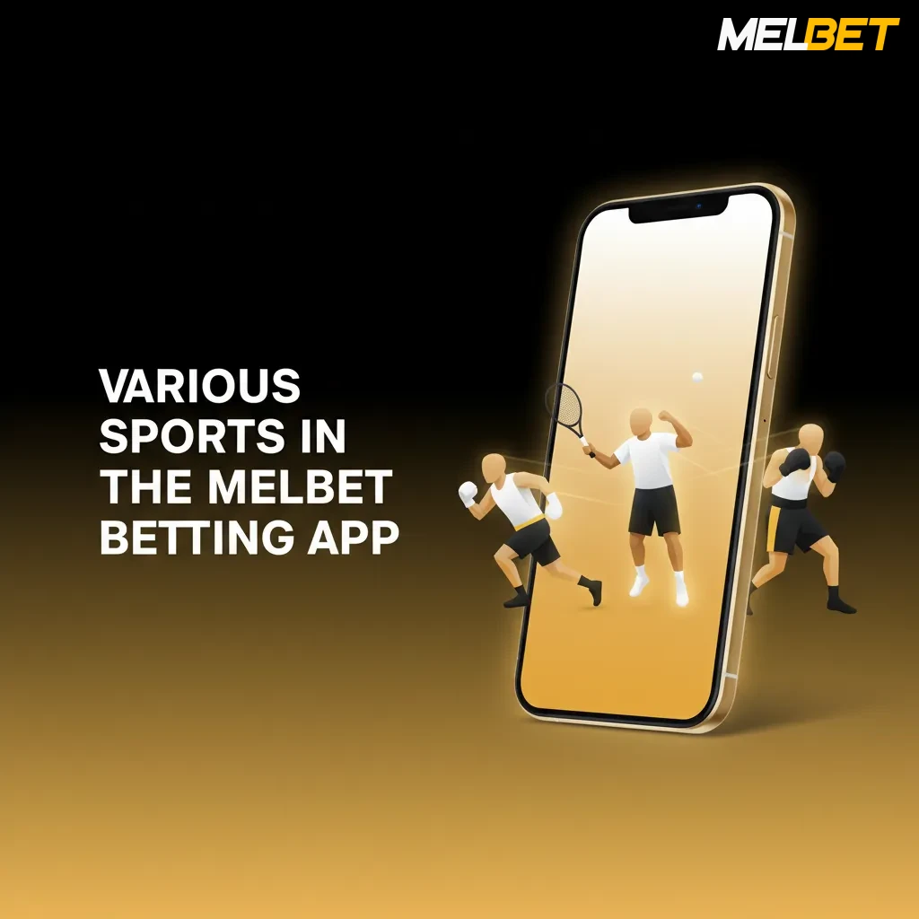 Melbet app with Live/Line betting, Single/Accumulator/System, stats, icons for cricket, football, tennis, kabaddi, esports
